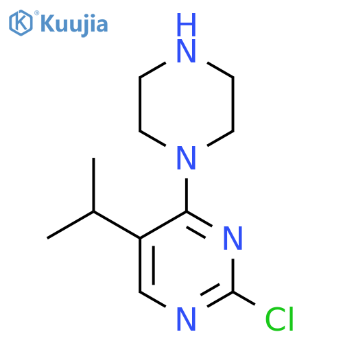 2-chloro-4-(piperazin-1-yl)-5-(propan-2-yl)pyrimidine structure