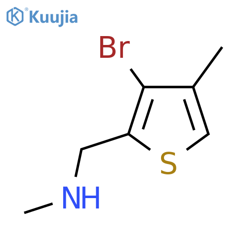(3-bromo-4-methylthiophen-2-yl)methyl(methyl)amine structure