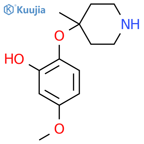 5-methoxy-2-(4-methylpiperidin-4-yl)oxyphenol structure