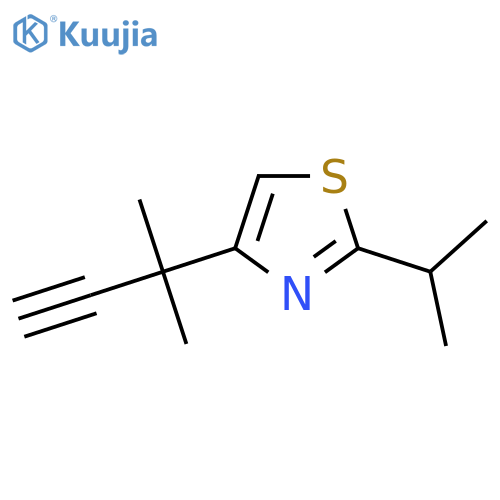 4-(2-methylbut-3-yn-2-yl)-2-(propan-2-yl)-1,3-thiazole structure