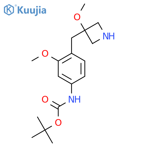 tert-butyl N-{3-methoxy-4-(3-methoxyazetidin-3-yl)methylphenyl}carbamate structure