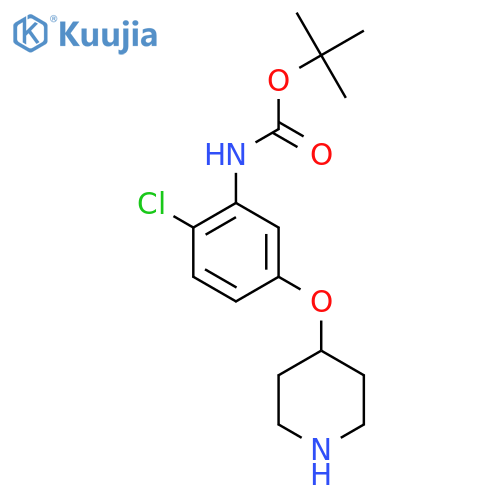 tert-butyl N-2-chloro-5-(piperidin-4-yloxy)phenylcarbamate structure