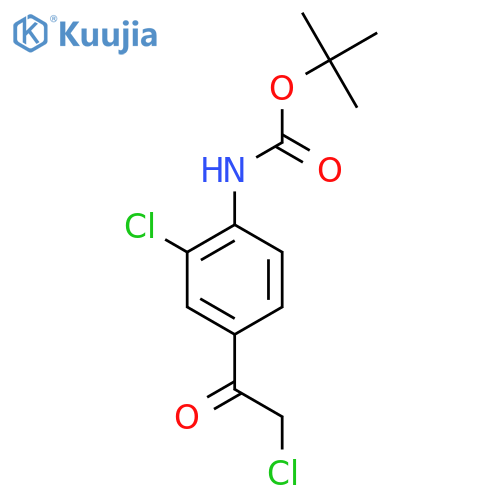tert-butyl N-2-chloro-4-(2-chloroacetyl)phenylcarbamate structure