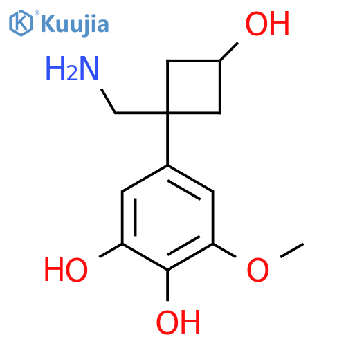 5-1-(aminomethyl)-3-hydroxycyclobutyl-3-methoxybenzene-1,2-diol structure