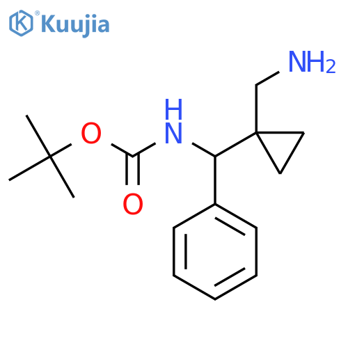 tert-butyl N-{1-(aminomethyl)cyclopropyl(phenyl)methyl}carbamate structure