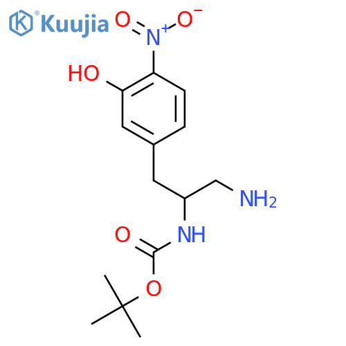 tert-butyl N-1-amino-3-(3-hydroxy-4-nitrophenyl)propan-2-ylcarbamate structure