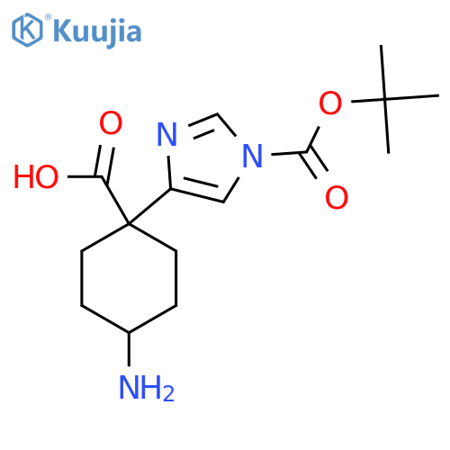 4-amino-1-{1-(tert-butoxy)carbonyl-1H-imidazol-4-yl}cyclohexane-1-carboxylic acid structure