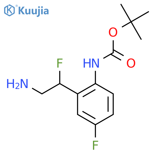 tert-butyl N-2-(2-amino-1-fluoroethyl)-4-fluorophenylcarbamate structure