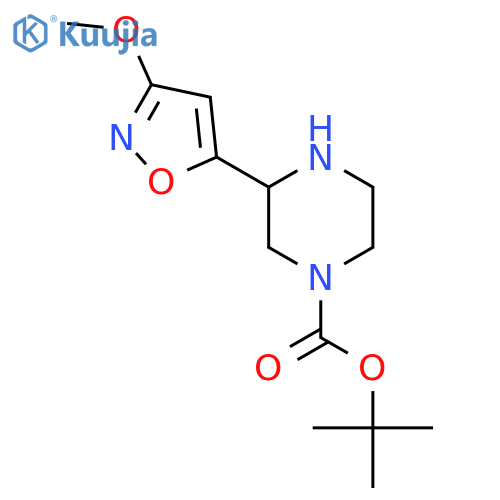 tert-butyl 3-(3-methoxy-1,2-oxazol-5-yl)piperazine-1-carboxylate structure
