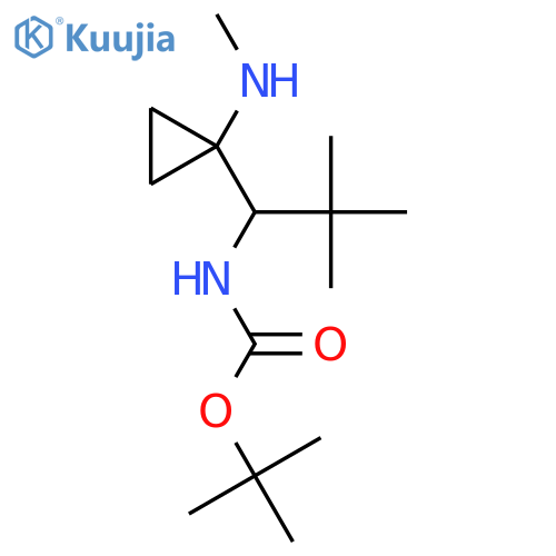 tert-butyl N-{2,2-dimethyl-1-1-(methylamino)cyclopropylpropyl}carbamate structure
