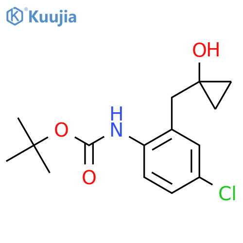 tert-butyl N-{4-chloro-2-(1-hydroxycyclopropyl)methylphenyl}carbamate structure