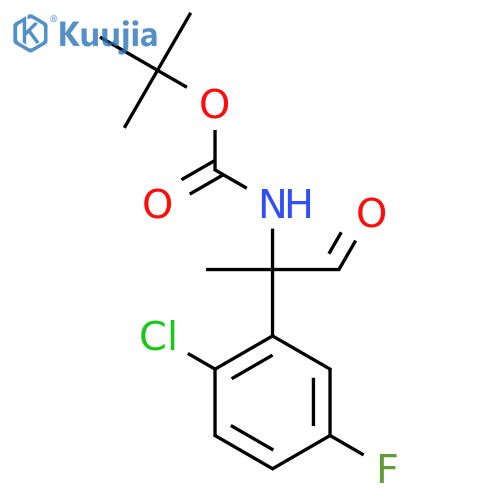 tert-butyl N-2-(2-chloro-5-fluorophenyl)-1-oxopropan-2-ylcarbamate structure