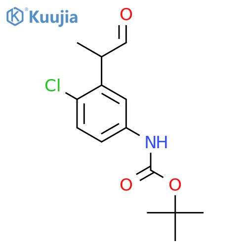 tert-butyl N-4-chloro-3-(1-oxopropan-2-yl)phenylcarbamate structure