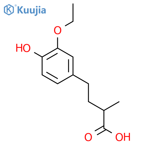 4-(3-ethoxy-4-hydroxyphenyl)-2-methylbutanoic acid structure