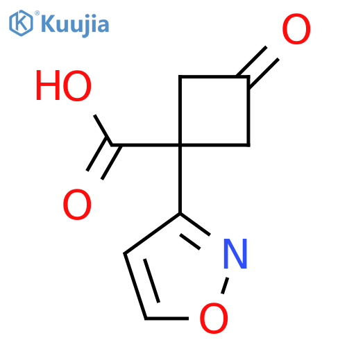1-(1,2-oxazol-3-yl)-3-oxocyclobutane-1-carboxylic acid structure