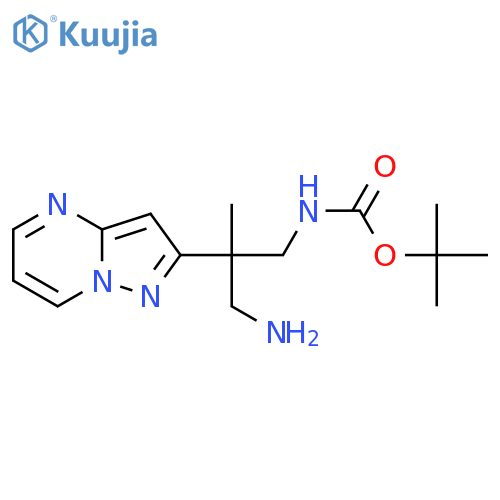 tert-butyl N-(3-amino-2-methyl-2-{pyrazolo1,5-apyrimidin-2-yl}propyl)carbamate structure
