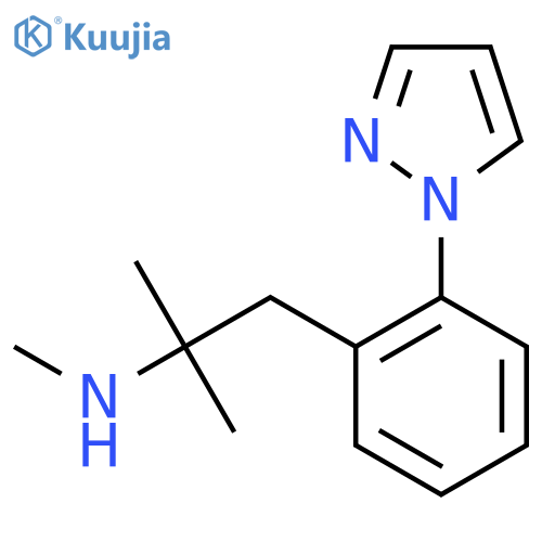 methyl({2-methyl-1-2-(1H-pyrazol-1-yl)phenylpropan-2-yl})amine structure