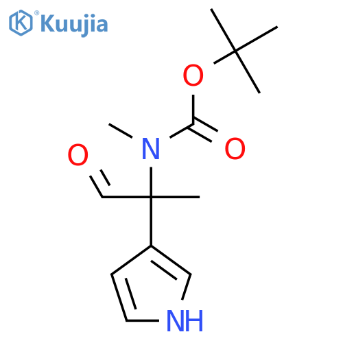 tert-butyl N-methyl-N-1-oxo-2-(1H-pyrrol-3-yl)propan-2-ylcarbamate structure