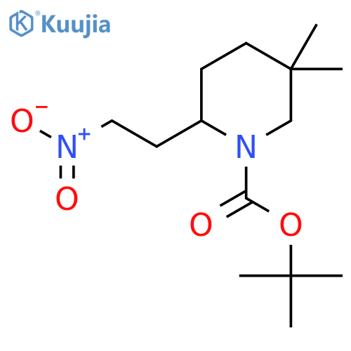 tert-butyl 5,5-dimethyl-2-(2-nitroethyl)piperidine-1-carboxylate structure