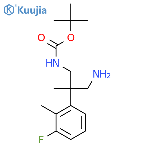 tert-butyl N-[3-amino-2-(3-fluoro-2-methylphenyl)-2-methylpropyl]carbamate structure