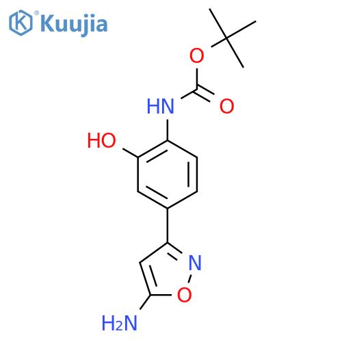 tert-butyl N-4-(5-amino-1,2-oxazol-3-yl)-2-hydroxyphenylcarbamate structure