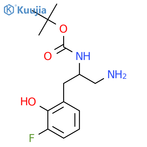 tert-butyl N-1-amino-3-(3-fluoro-2-hydroxyphenyl)propan-2-ylcarbamate structure