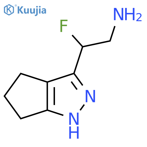 2-{1H,4H,5H,6H-cyclopentacpyrazol-3-yl}-2-fluoroethan-1-amine structure