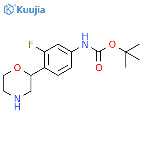 tert-butyl N-3-fluoro-4-(morpholin-2-yl)phenylcarbamate structure