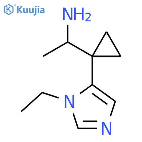 1-1-(1-ethyl-1H-imidazol-5-yl)cyclopropylethan-1-amine structure