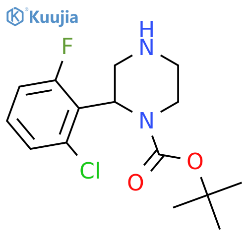 tert-butyl 2-(2-chloro-6-fluorophenyl)piperazine-1-carboxylate structure