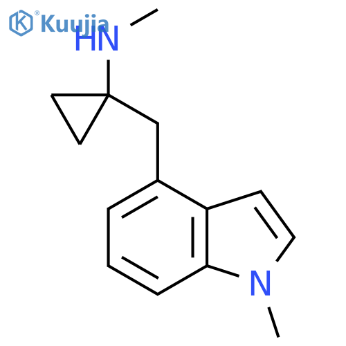 N-methyl-1-(1-methyl-1H-indol-4-yl)methylcyclopropan-1-amine structure