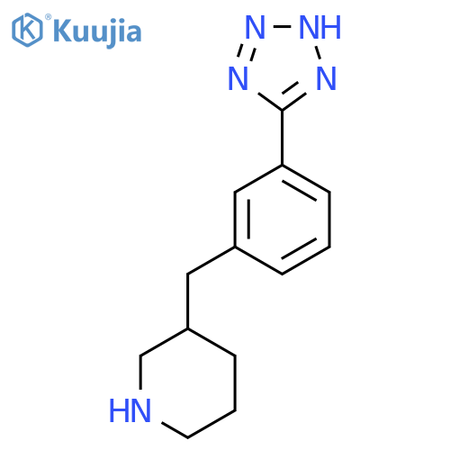 3-{3-(1H-1,2,3,4-tetrazol-5-yl)phenylmethyl}piperidine structure