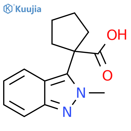 1-(2-methyl-2H-indazol-3-yl)cyclopentane-1-carboxylic acid structure