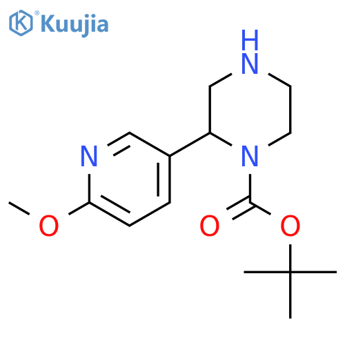 tert-butyl 2-(6-methoxypyridin-3-yl)piperazine-1-carboxylate structure