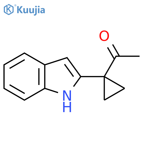 1-1-(1H-indol-2-yl)cyclopropylethan-1-one structure