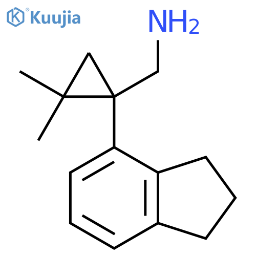 1-(2,3-dihydro-1H-inden-4-yl)-2,2-dimethylcyclopropylmethanamine structure