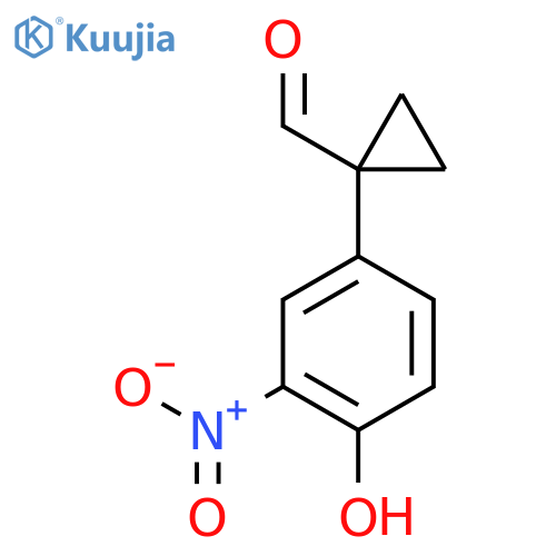 1-(4-hydroxy-3-nitrophenyl)cyclopropane-1-carbaldehyde structure