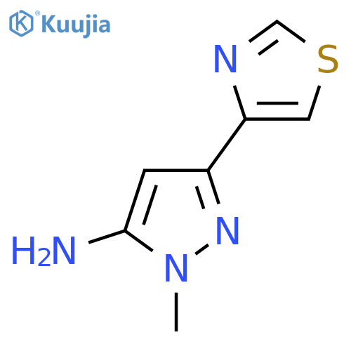 1-methyl-3-(1,3-thiazol-4-yl)-1H-pyrazol-5-amine structure