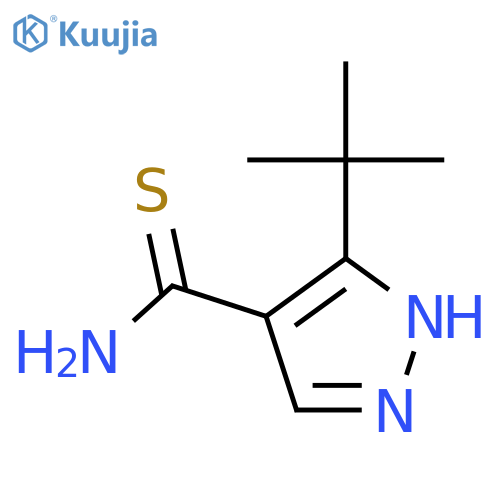 3-tert-butyl-1H-pyrazole-4-carbothioamide structure