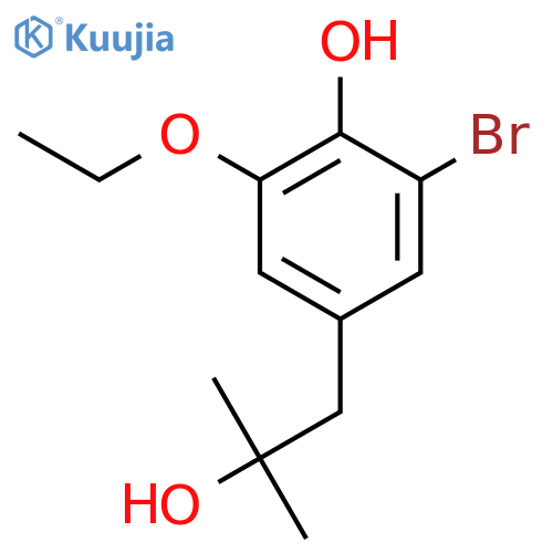 2-bromo-6-ethoxy-4-(2-hydroxy-2-methylpropyl)phenol structure