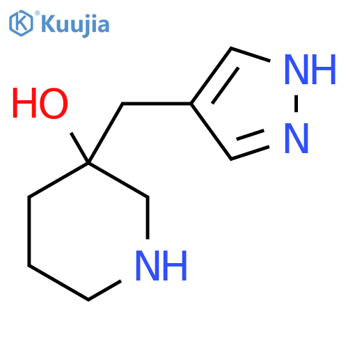 3-(1H-pyrazol-4-yl)methylpiperidin-3-ol structure