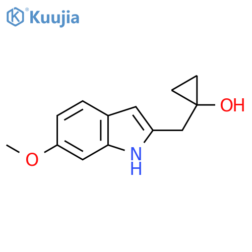 1-(6-methoxy-1H-indol-2-yl)methylcyclopropan-1-ol structure