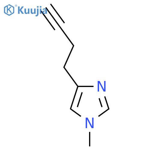 4-(but-3-yn-1-yl)-1-methyl-1H-imidazole structure