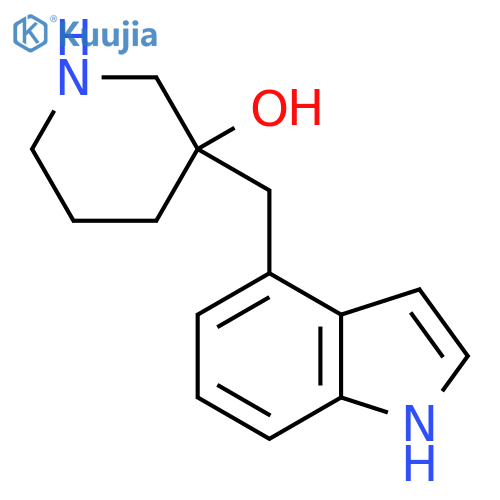 3-(1H-indol-4-yl)methylpiperidin-3-ol structure