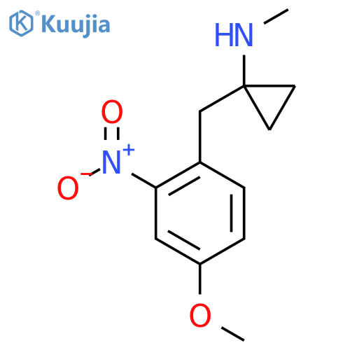 1-(4-methoxy-2-nitrophenyl)methyl-N-methylcyclopropan-1-amine structure