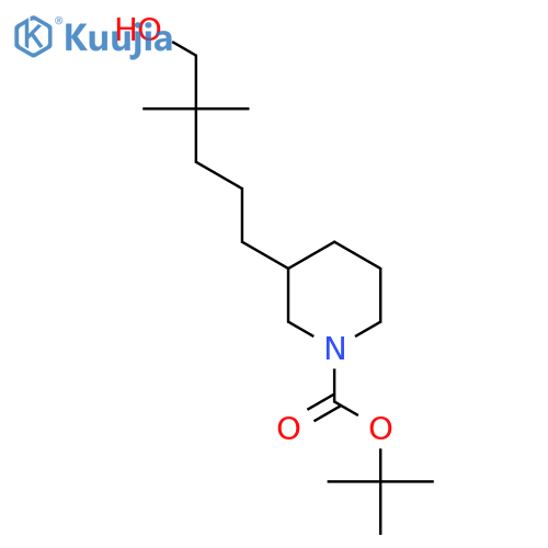 tert-butyl 3-(5-hydroxy-4,4-dimethylpentyl)piperidine-1-carboxylate structure