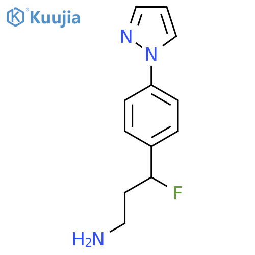 3-fluoro-3-4-(1H-pyrazol-1-yl)phenylpropan-1-amine structure