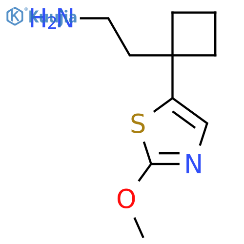2-1-(2-methoxy-1,3-thiazol-5-yl)cyclobutylethan-1-amine structure
