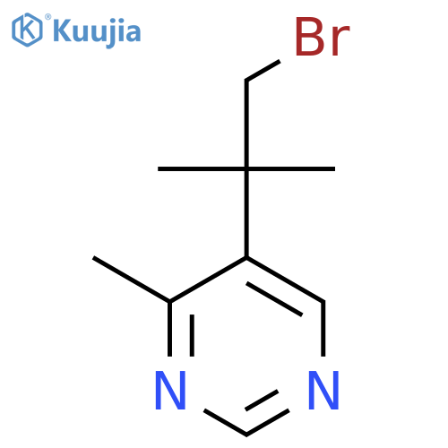 5-(1-bromo-2-methylpropan-2-yl)-4-methylpyrimidine structure