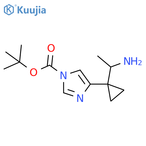 tert-butyl 4-1-(1-aminoethyl)cyclopropyl-1H-imidazole-1-carboxylate structure